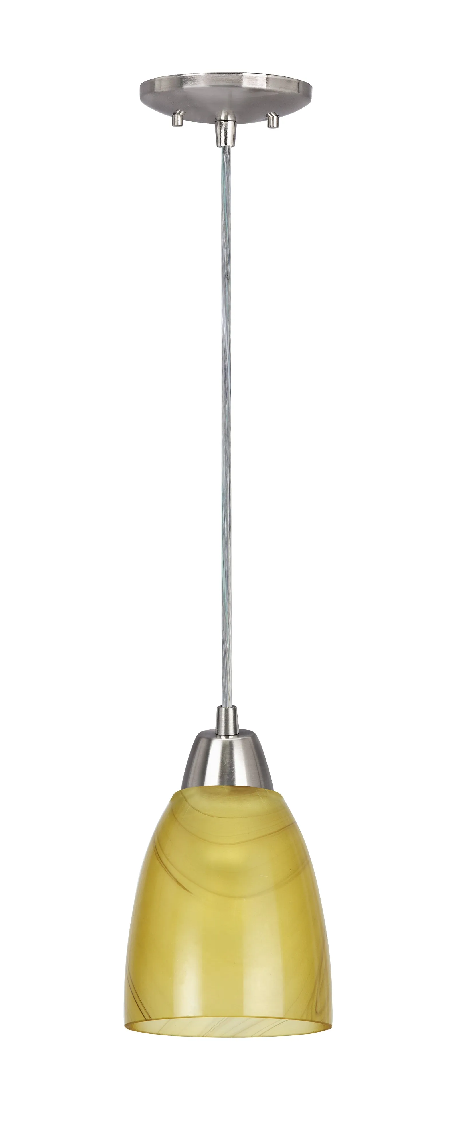 # 21037-11 , One-Light Hanging Socket Mini Pendant Kit in Satin Nickel and 4 feet of SVT Cord