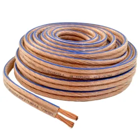 10 Gauge 2 Conductor 10/2 Clear 50ft Speaker Wire for Car & Home Audio