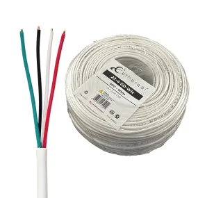 22 AWG 4 Conductor OFC ETL Listed Solid Bare Copper Wire CL2 CMR 500ft White