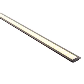 25mm x 9mm Black Shallow Square Winged Aluminium Profile - HV9695-2507-BLK