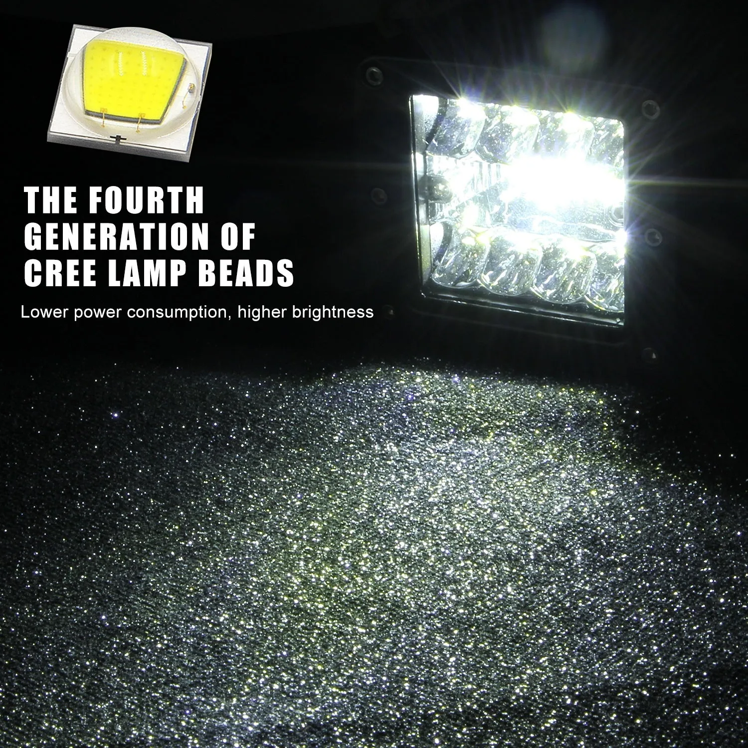 2pcs Aluminum Flush Mount Led Pods 48W Spot Flood Combo Off Road