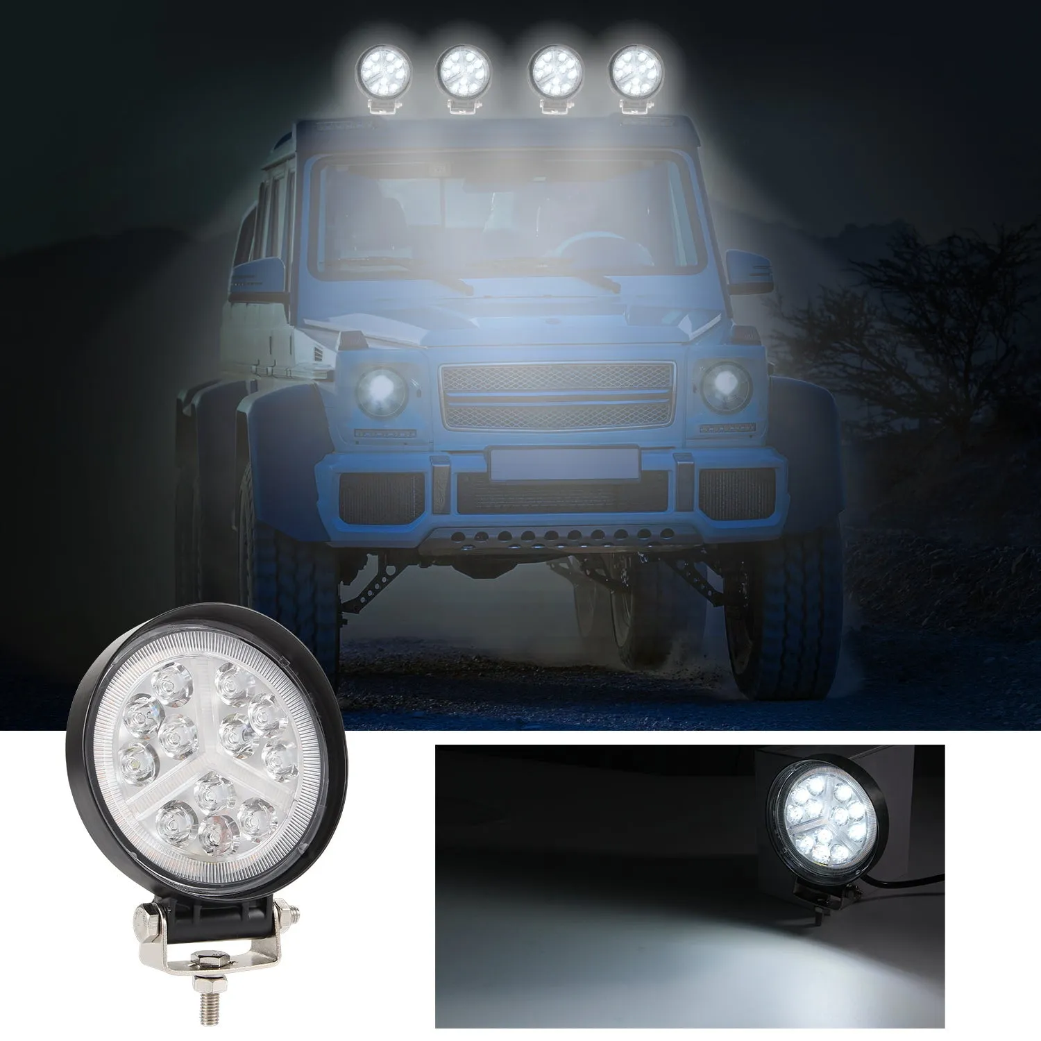 2pcs Car 12V LED Work Spot Lights Spotlight Lamp 4x4 Van ATV