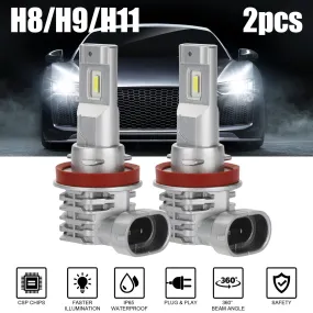 2pcs Car Led Headlight Kit H11 H9 H8 Super Bright Fog Lamp