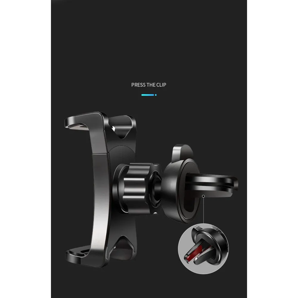 3 in 1 Car GPS Smartphone Holder: Dashboard / Visor Clamp   AC Grid Clip for Cubot S308 - Black
