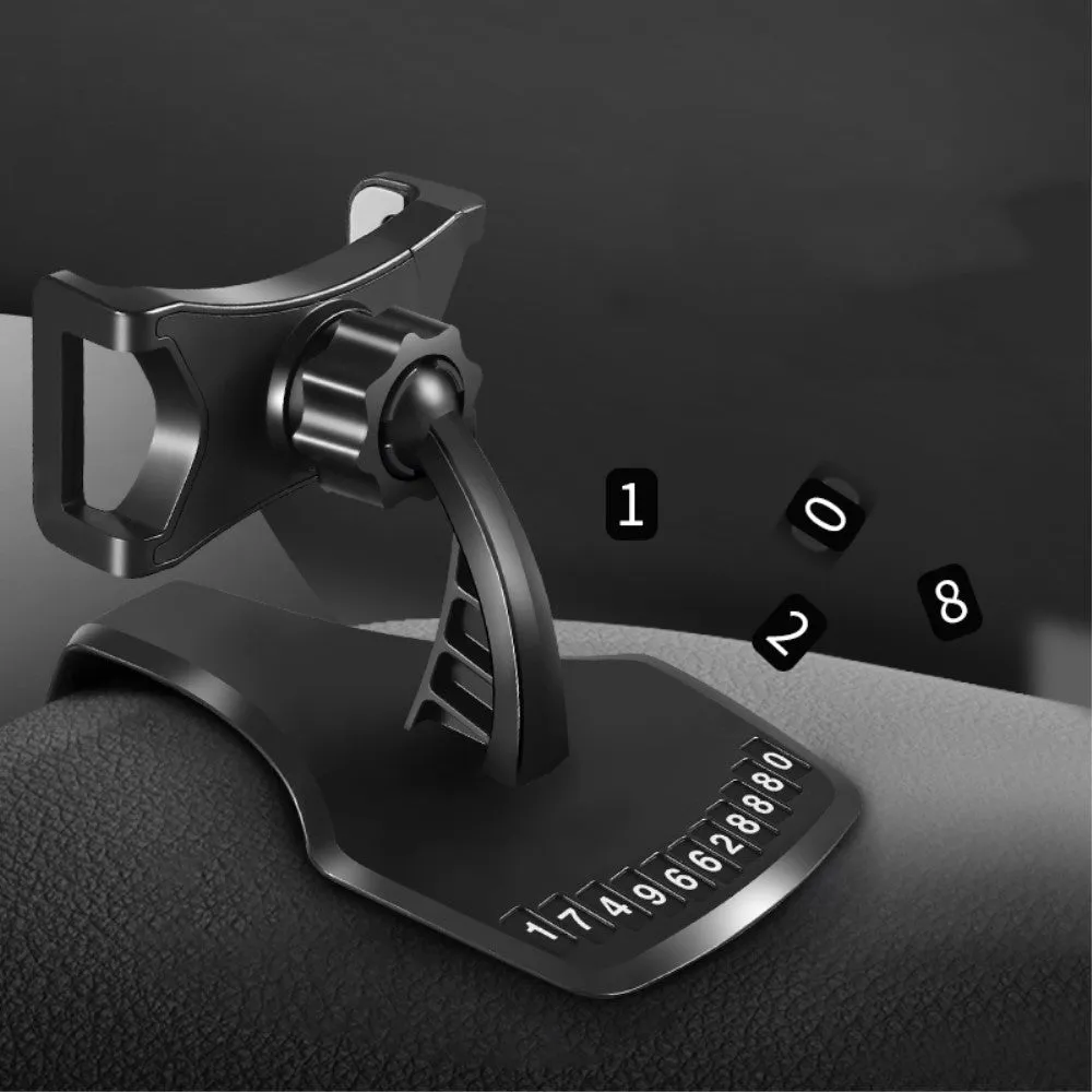 3 in 1 Car GPS Smartphone Holder: Dashboard / Visor Clamp   AC Grid Clip for Cubot S308 - Black