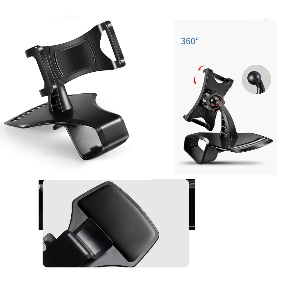 3 in 1 Car GPS Smartphone Holder: Dashboard / Visor Clamp   AC Grid Clip for Huawei C8600 - Black