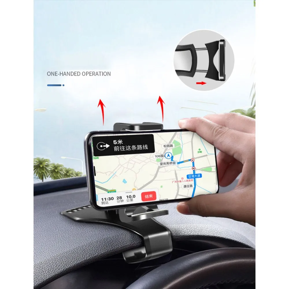 3 in 1 Car GPS Smartphone Holder: Dashboard / Visor Clamp   AC Grid Clip for Huawei C8600 - Black