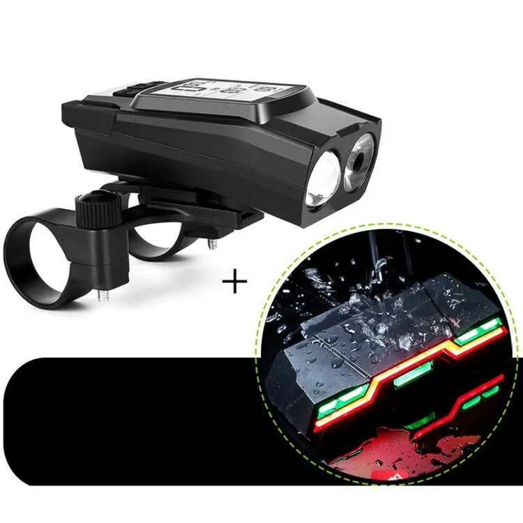 3 In 1 Wireless Bicycle Code Meter Lamp Strong Light Front Light, Colour: Black Upgrade Floating   Tail Light