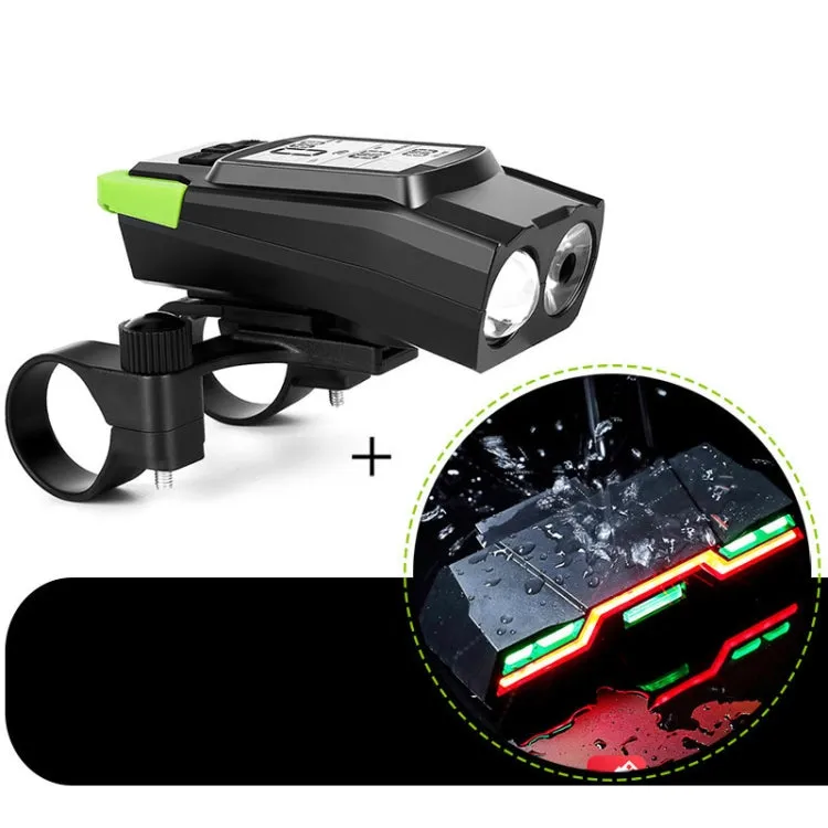 3 In 1 Wireless Bicycle Code Meter Lamp Strong Light Front Light, Colour: Green Upgrade Floating   Tail Light