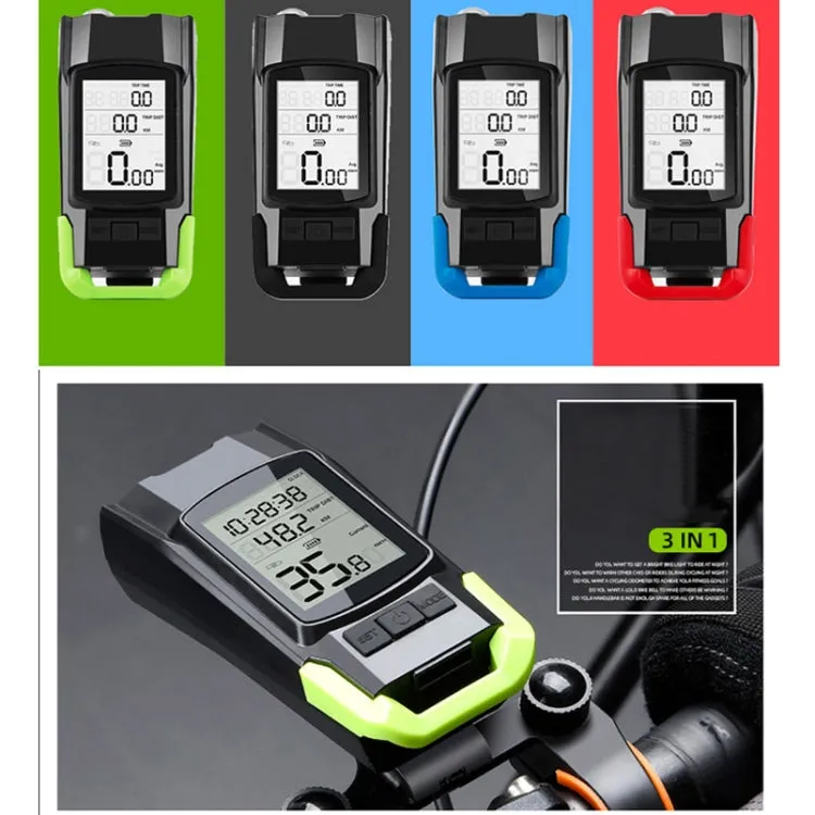 3 In 1 Wireless Bicycle Code Meter Lamp Strong Light Front Light, Colour: Upgrade Floating (Green)