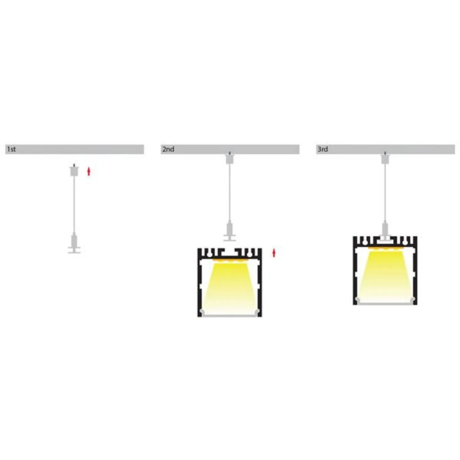 35mm x 37mm Silver Deep Square LED Profile Aluminium Havit Lighting - HV9693-3537