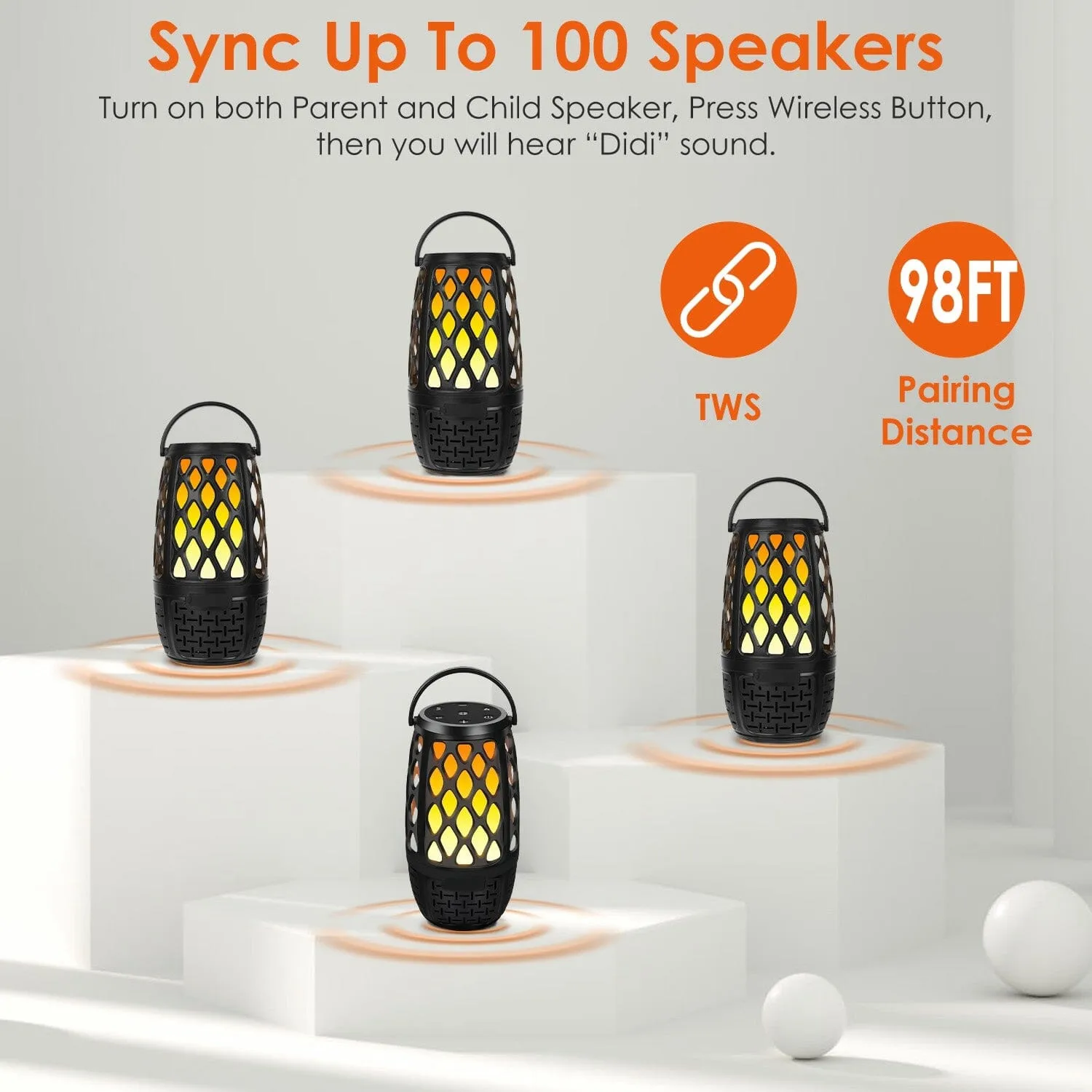 4-in-1 Wireless 5.3 IPX5 Waterproof Outdoor Speaker