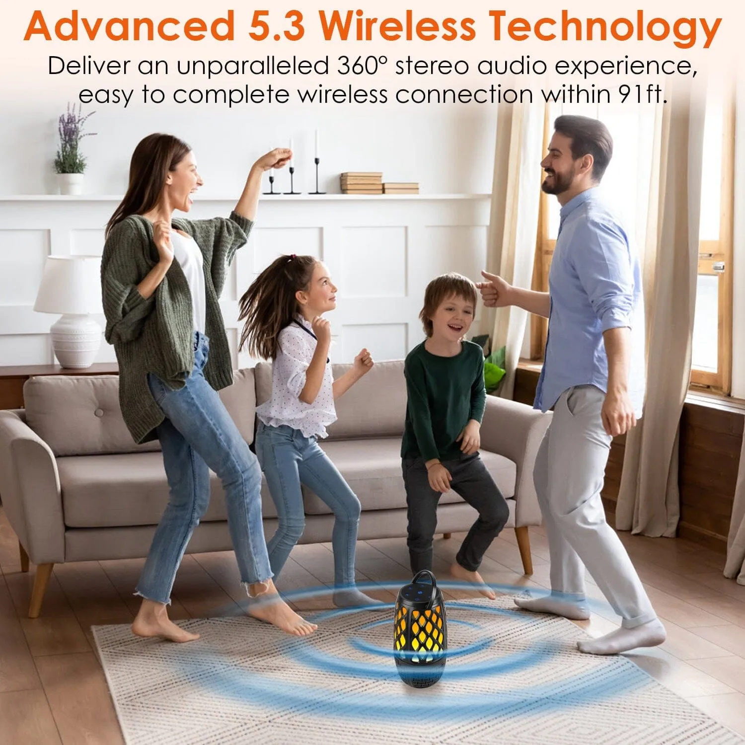 4-in-1 Wireless 5.3 IPX5 Waterproof Outdoor Speaker
