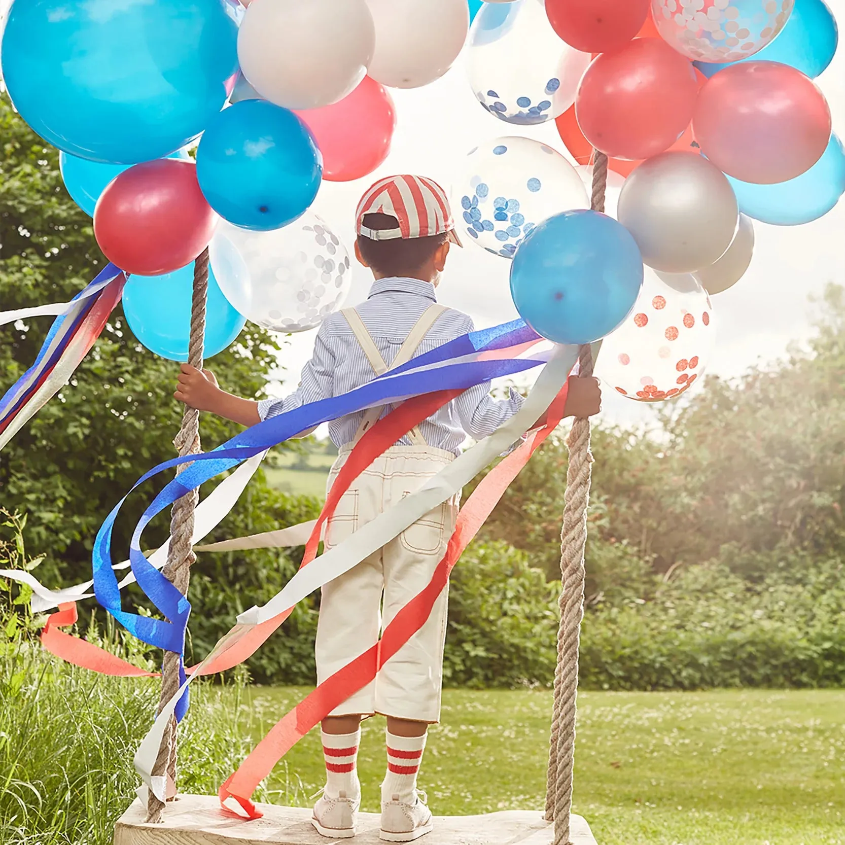 4th of July Streamers by Meri Meri, Includes 5 Colors of Crepe Paper Streamers