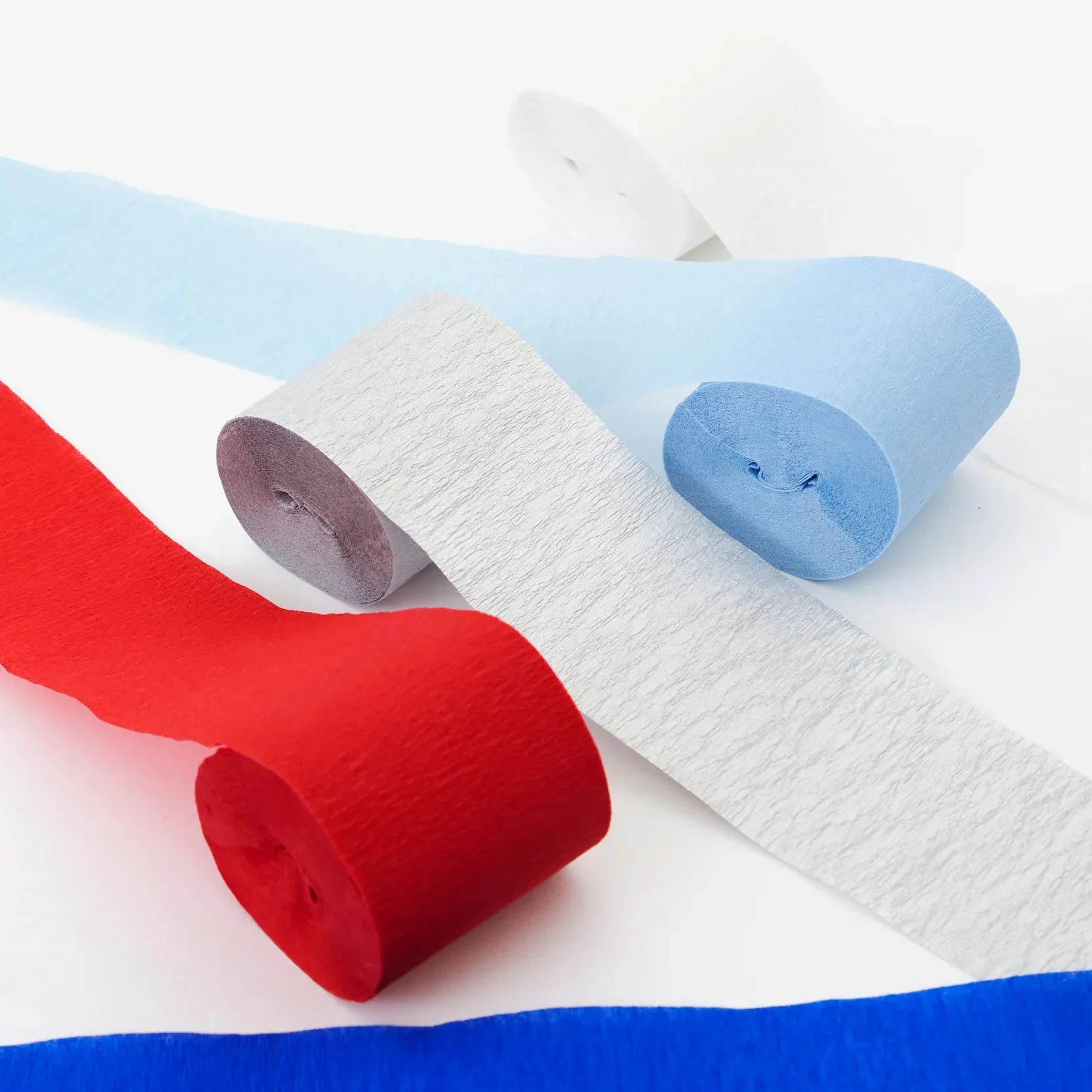 4th of July Streamers by Meri Meri, Includes 5 Colors of Crepe Paper Streamers