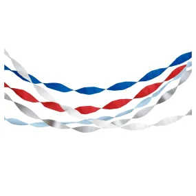 4th of July Streamers by Meri Meri, Includes 5 Colors of Crepe Paper Streamers