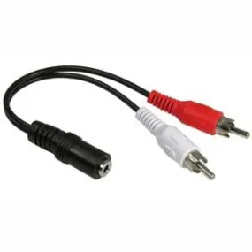 6 inch 3.5mm Stereo Plug to 2xRCA-F Cable