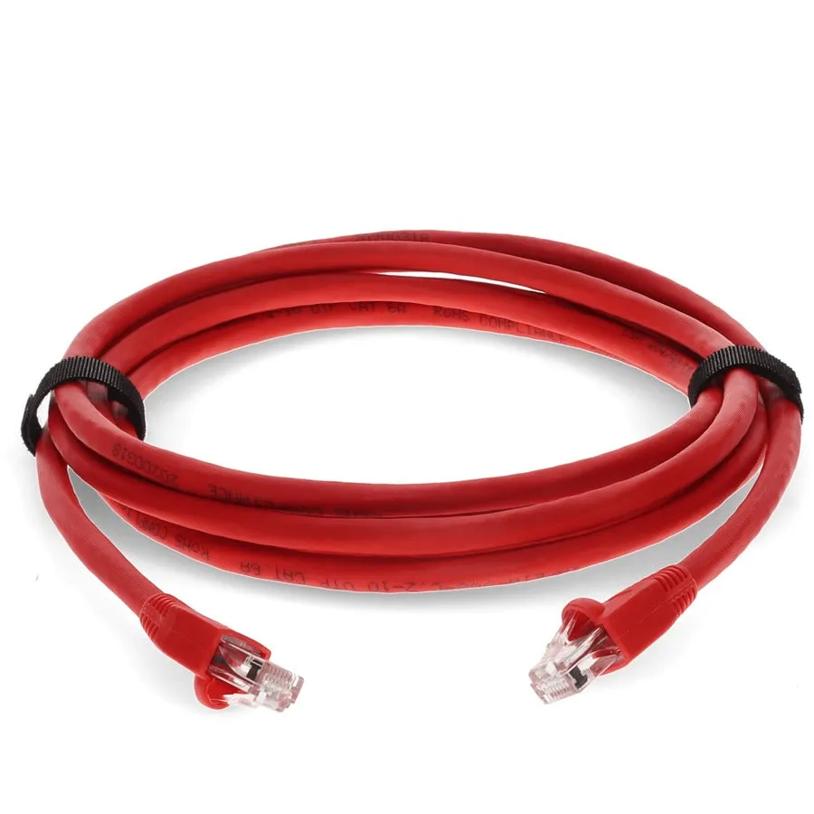 AddOn 9ft Red CAT 6A PVC Ethernet Cable Snagless Bubble Boot RJ-45 M/M ADD-9FCAT6A-RD