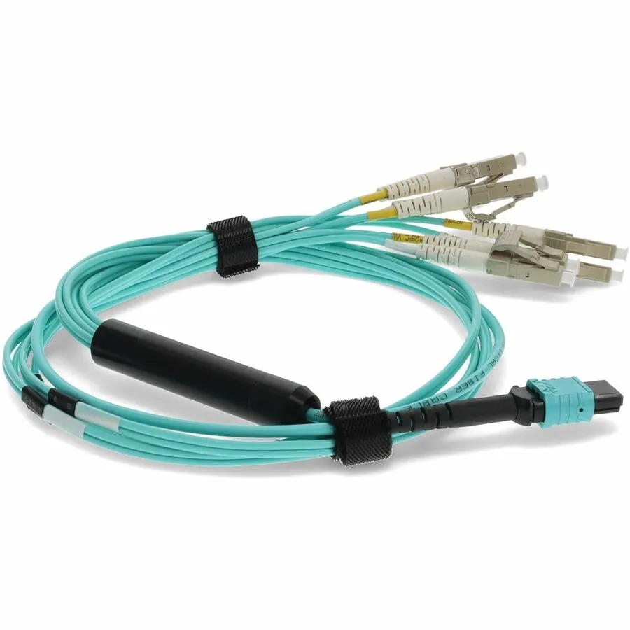 Addon Networks 1M, Mpo - 4 X Lc Fibre Optic Cable Mpo/Mtp 4X Lc Om4 Turquoise