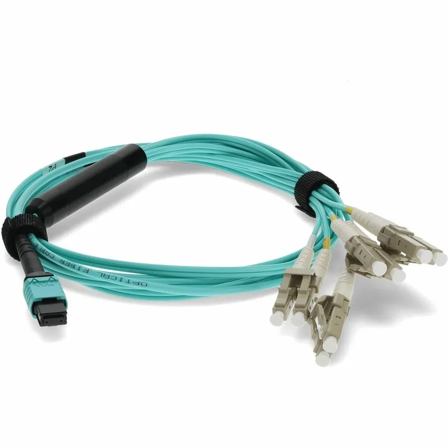 Addon Networks 1M, Mpo - 4 X Lc Fibre Optic Cable Mpo/Mtp 4X Lc Om4 Turquoise