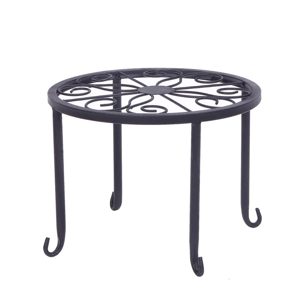 ALICIAN 4pcs Plant Stands Indoor Outdoor Strong Plant Shelves Black