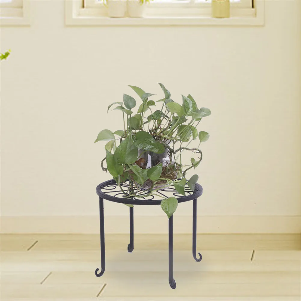 ALICIAN 4pcs Plant Stands Indoor Outdoor Strong Plant Shelves Black