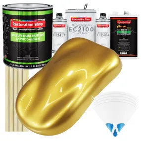 Anniversary Gold Metallic - LOW VOC Urethane Basecoat with European Clearcoat Auto Paint - Complete Gallon Paint Color Kit - Automotive Coating