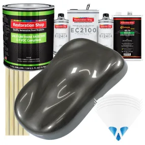 Anthracite Gray Metallic - LOW VOC Urethane Basecoat with European Clearcoat Auto Paint - Complete Gallon Paint Color Kit - Automotive Coating