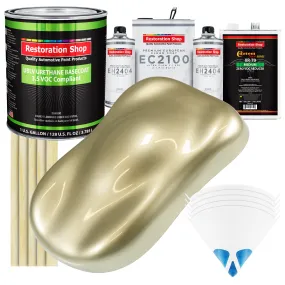 Antique Gold Metallic - LOW VOC Urethane Basecoat with European Clearcoat Auto Paint - Complete Gallon Paint Color Kit - Automotive Coating