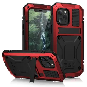 Armor Protective Shockproof Tempered Glass Metal Cover Case for iPhone