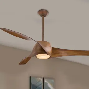 Artemis LED 58'' Smart Ceiling Fan with Light and Remote Control, Distressed Koa