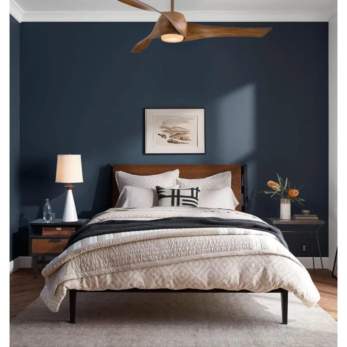 Artemis LED 58'' Smart Ceiling Fan with Light and Remote Control, Distressed Koa
