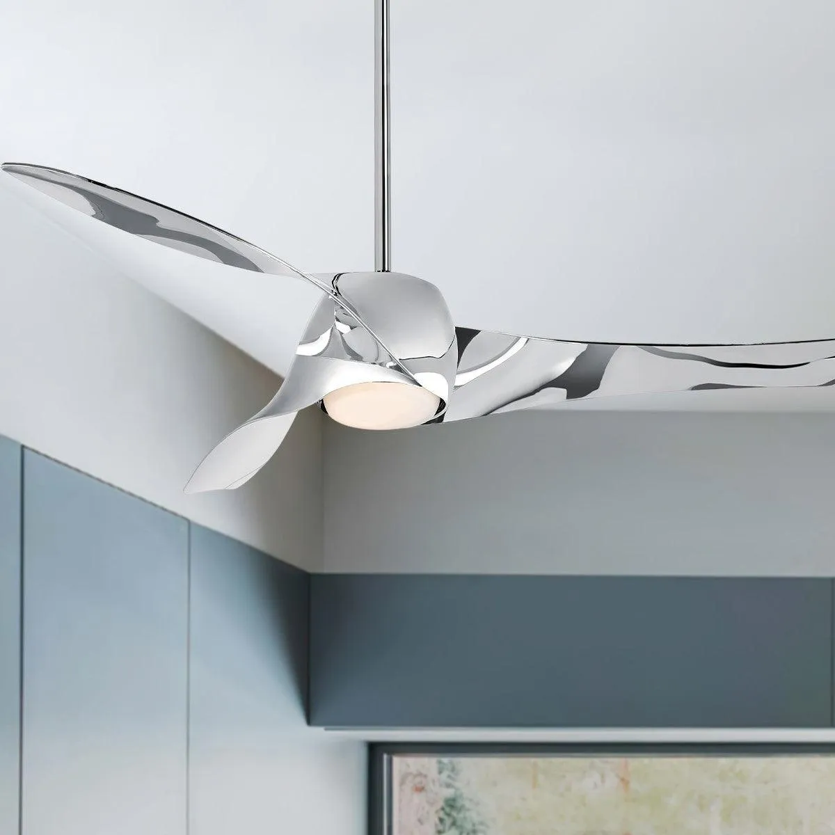 Artemis LED 58'' Smart Ceiling Fan with Light and Remote Control, Liquid Nickel