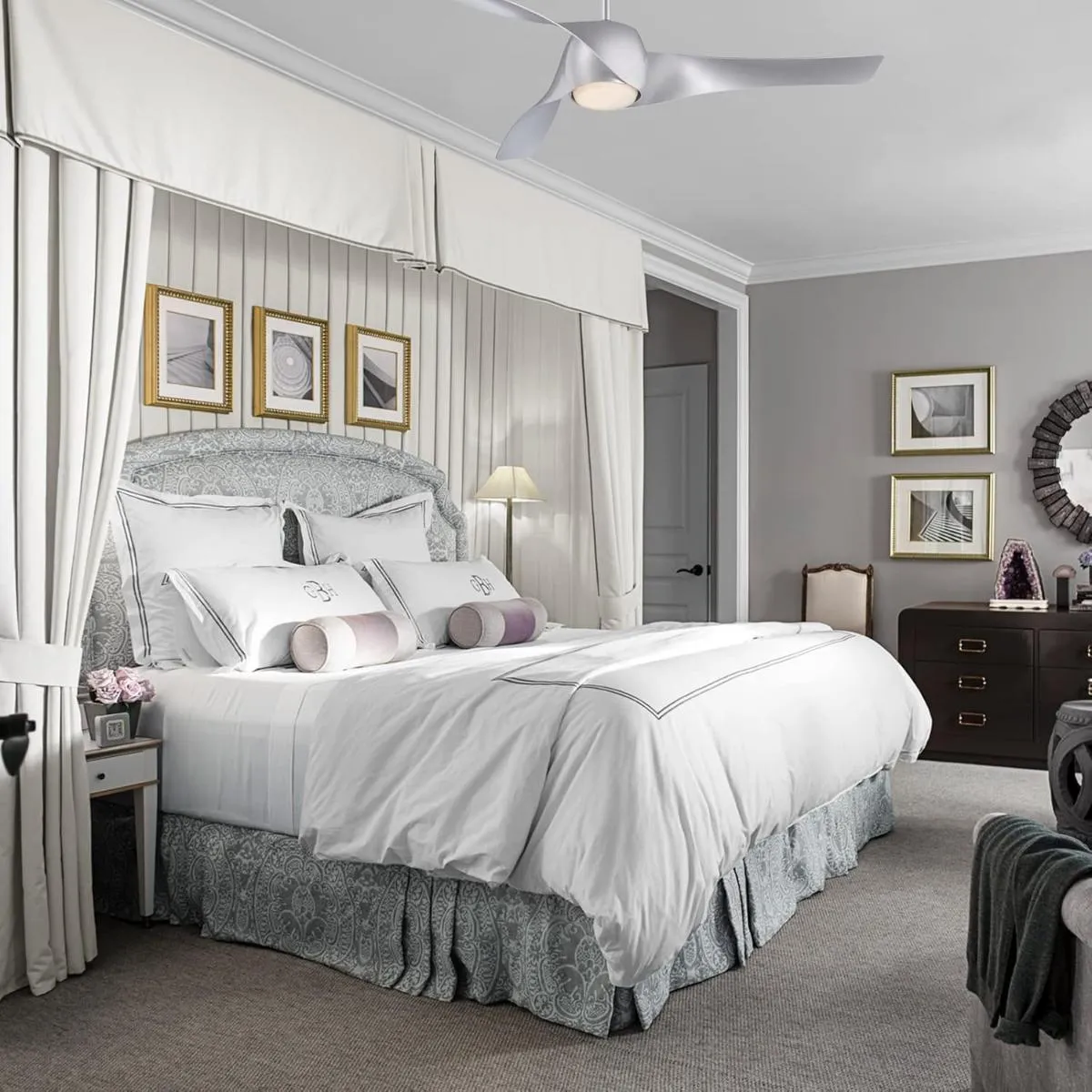 Artemis LED 58'' Smart Ceiling Fan with Light and Remote Control, Silver