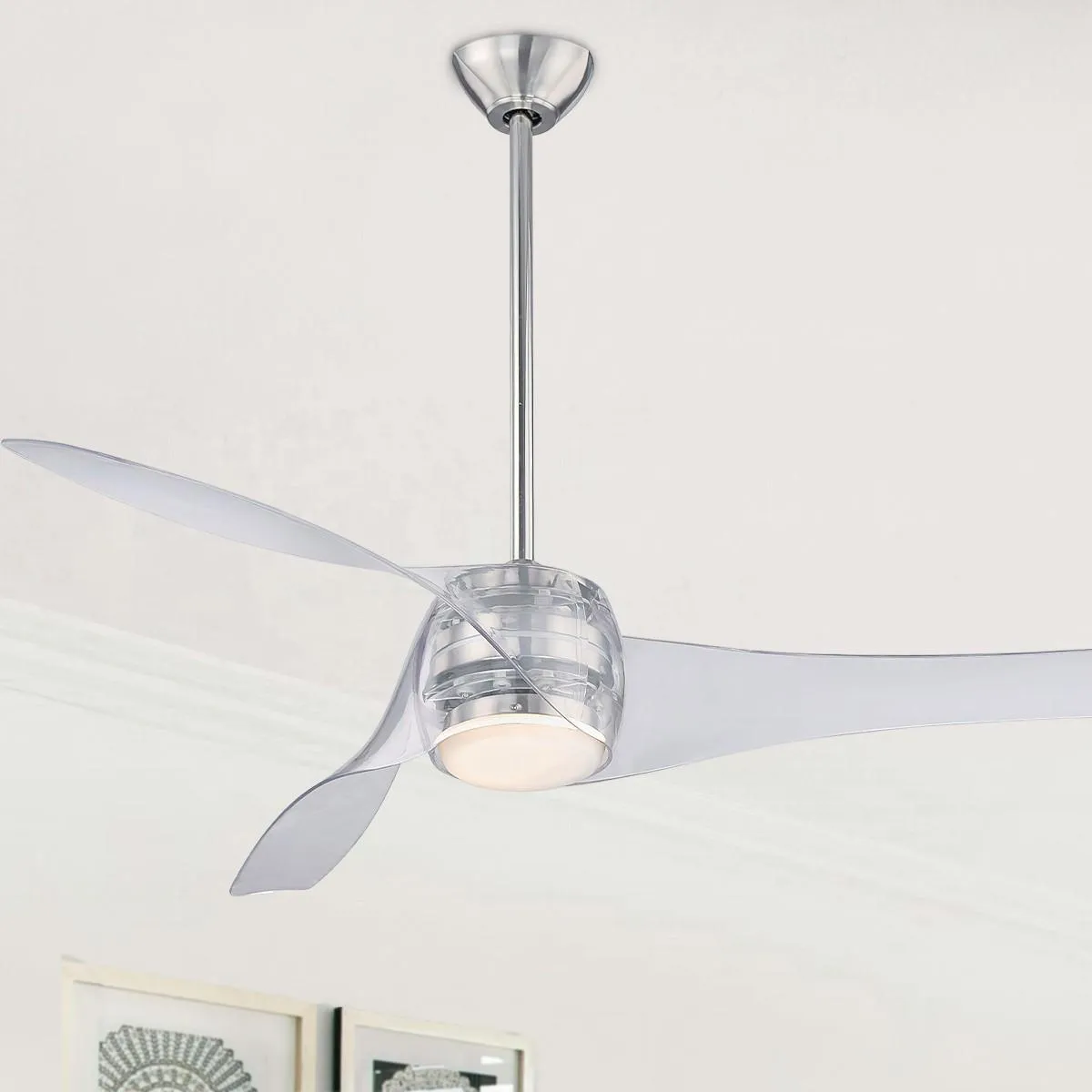 Artemis LED 58'' Smart Ceiling Fan with Light and Remote Control, Translucent