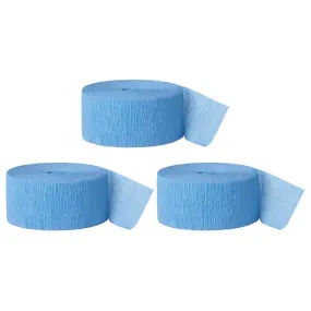 Baby Blue Crepe Paper Streamer Hanging Decorative Kit