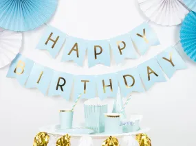Baby Blue Happy Birthday Banner