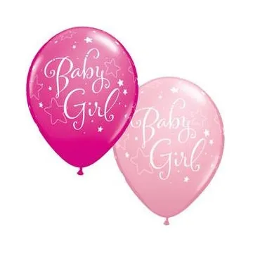 Baby Girl Stars Balloon - 6 Pack