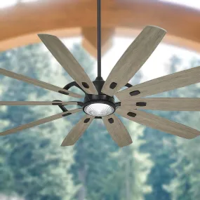Barn H20 LED 84" Outdoor Smart Ceiling Fan with Remote, Coal