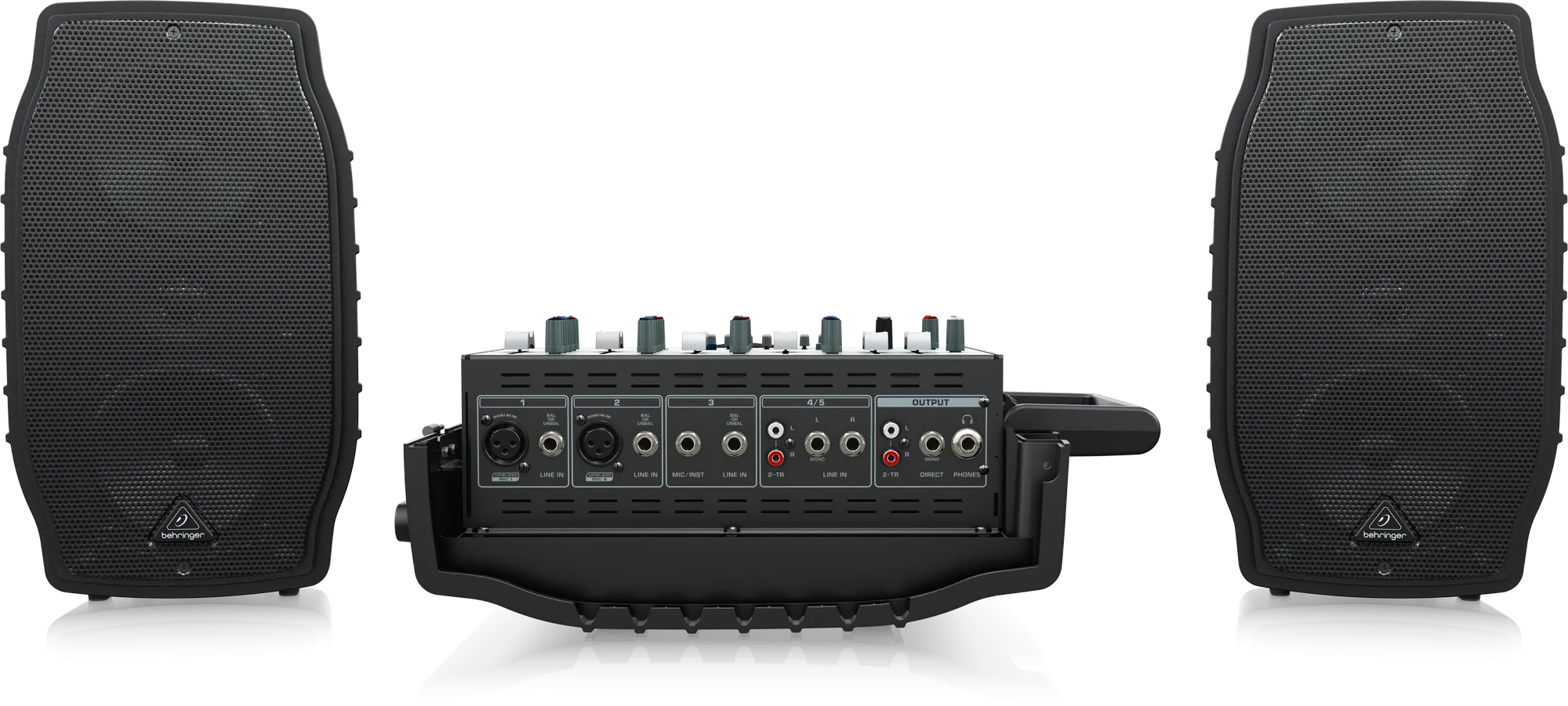 Behringer Europort PPA200 Ultra-Compact Powered Speakers 200W 5-Channel Powered Mixer with Wireless Microphone Option, Klark Teknik Multi-FX Processor and FBQ Feedback Detection