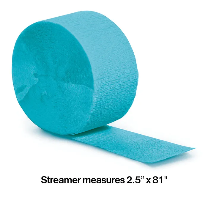 Bermuda Blue Crepe Streamers 81 ft