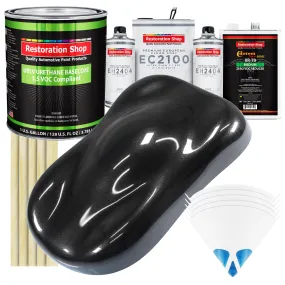 Black Sparkle Metallic - LOW VOC Urethane Basecoat with European Clearcoat Auto Paint - Complete Gallon Paint Color Kit - Automotive Coating