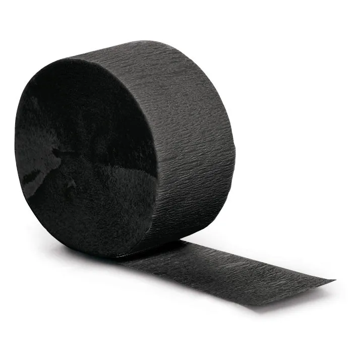 Black Velvet Crepe Streamers 81 ft
