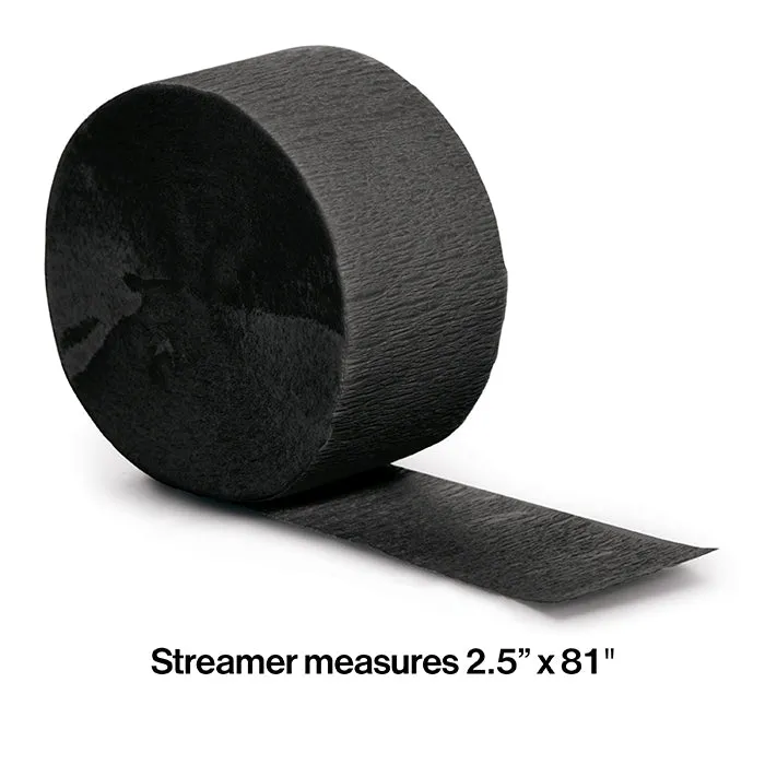 Black Velvet Crepe Streamers 81 ft