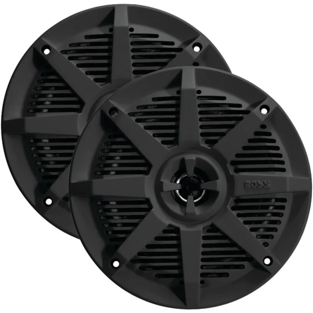 BOSS Audio Systems MR52B 2-Way Full-Range Marine Speakers (5.25, Black)