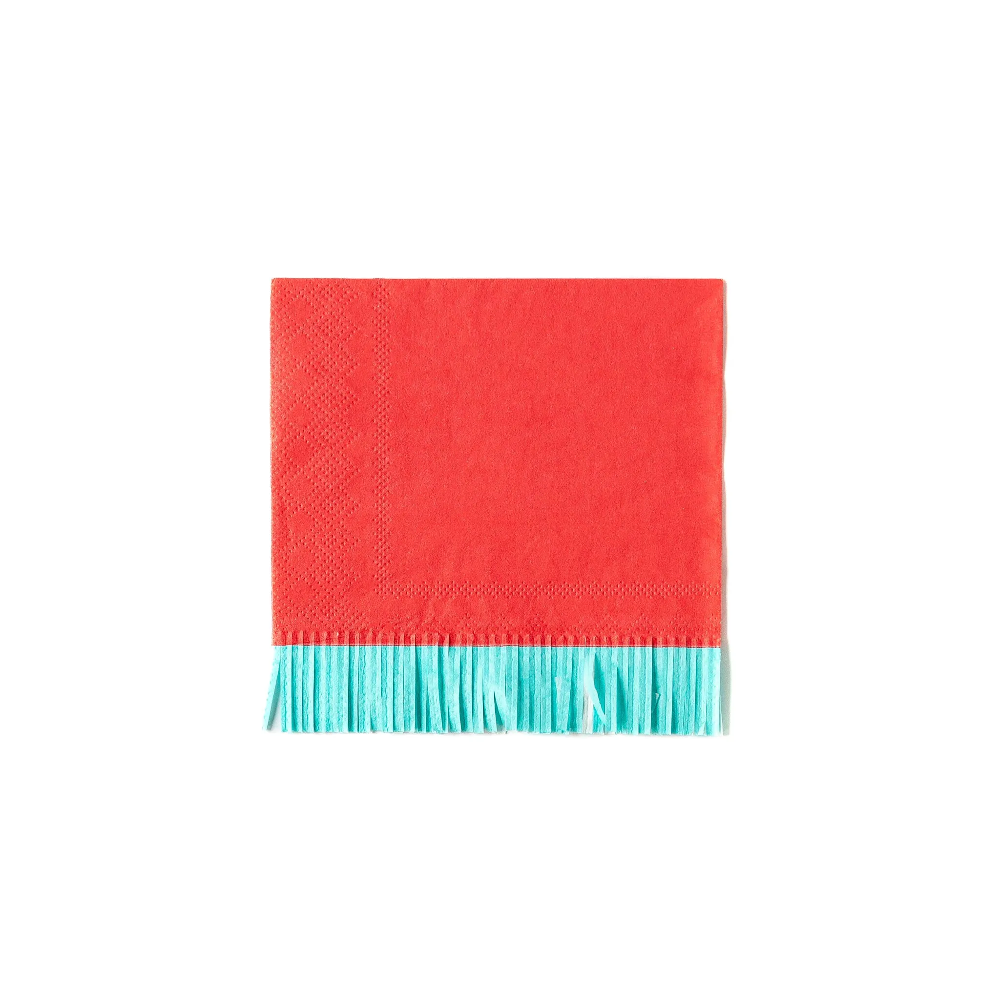 Bright Multi-colored Fringed Cocktail Napkins