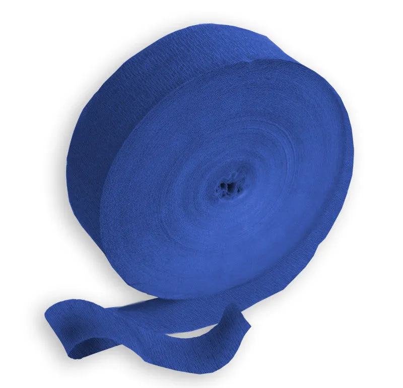 Bright Royal Blue 500' Crepe Paper Streamer