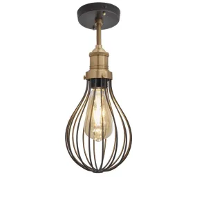 Brooklyn Balloon Cage Flush Mount - 6 Inch - Pewter - Industville