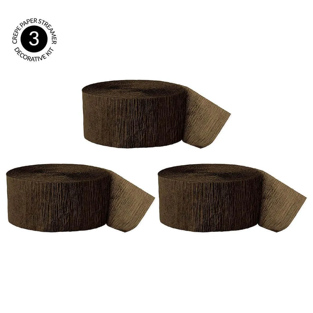 Brown Crepe Paper Streamer Hanging Decorative Kit