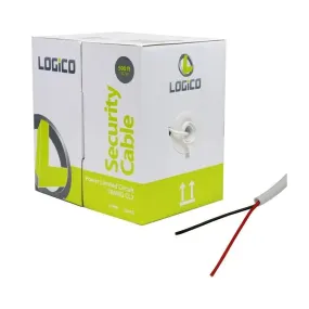 Burglar Alarm 18/2 AWG 500' Stranded White Speaker CL2 Security Cable